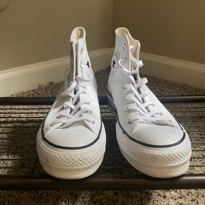 COPY - White leather platform converse